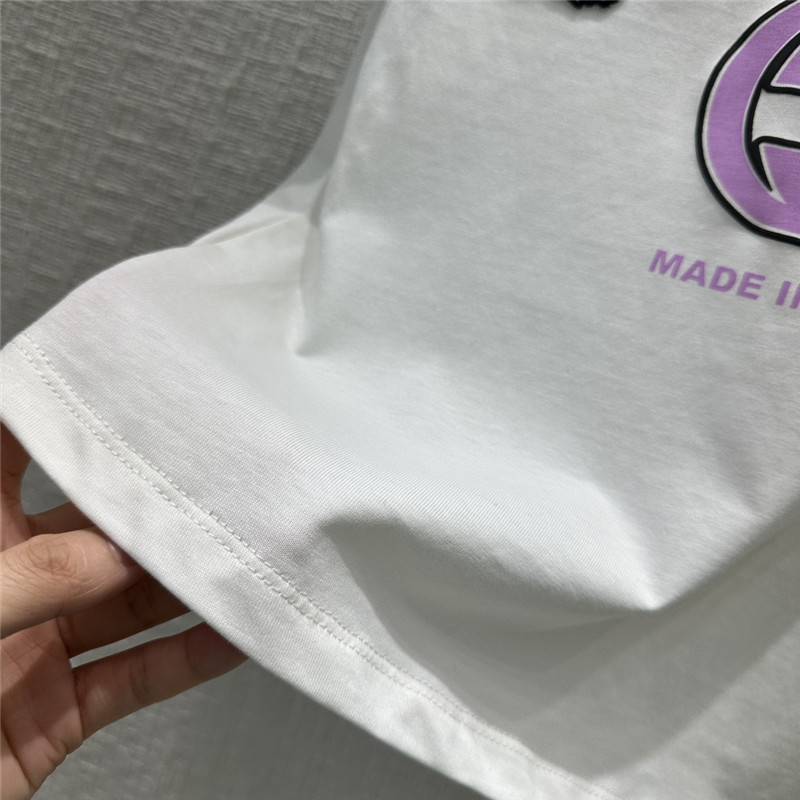 Gucci little flying dragon embroidered logo printed cotton T-shirt