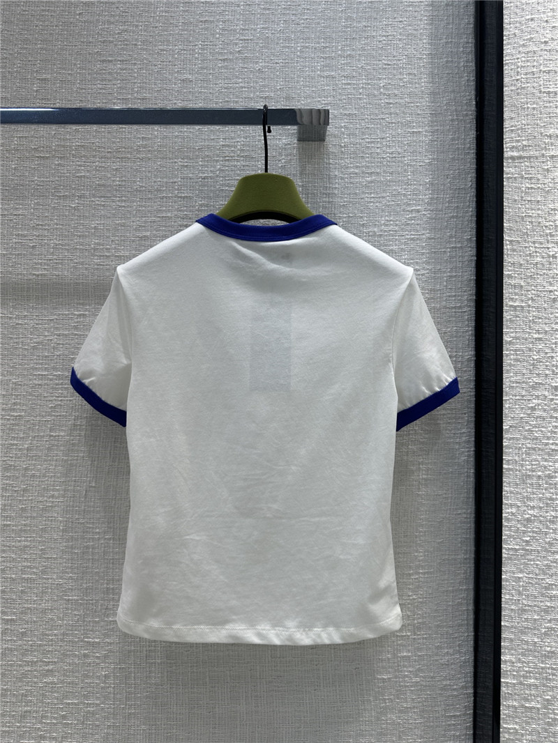 Gucci little flying dragon embroidered logo printed cotton T-shirt