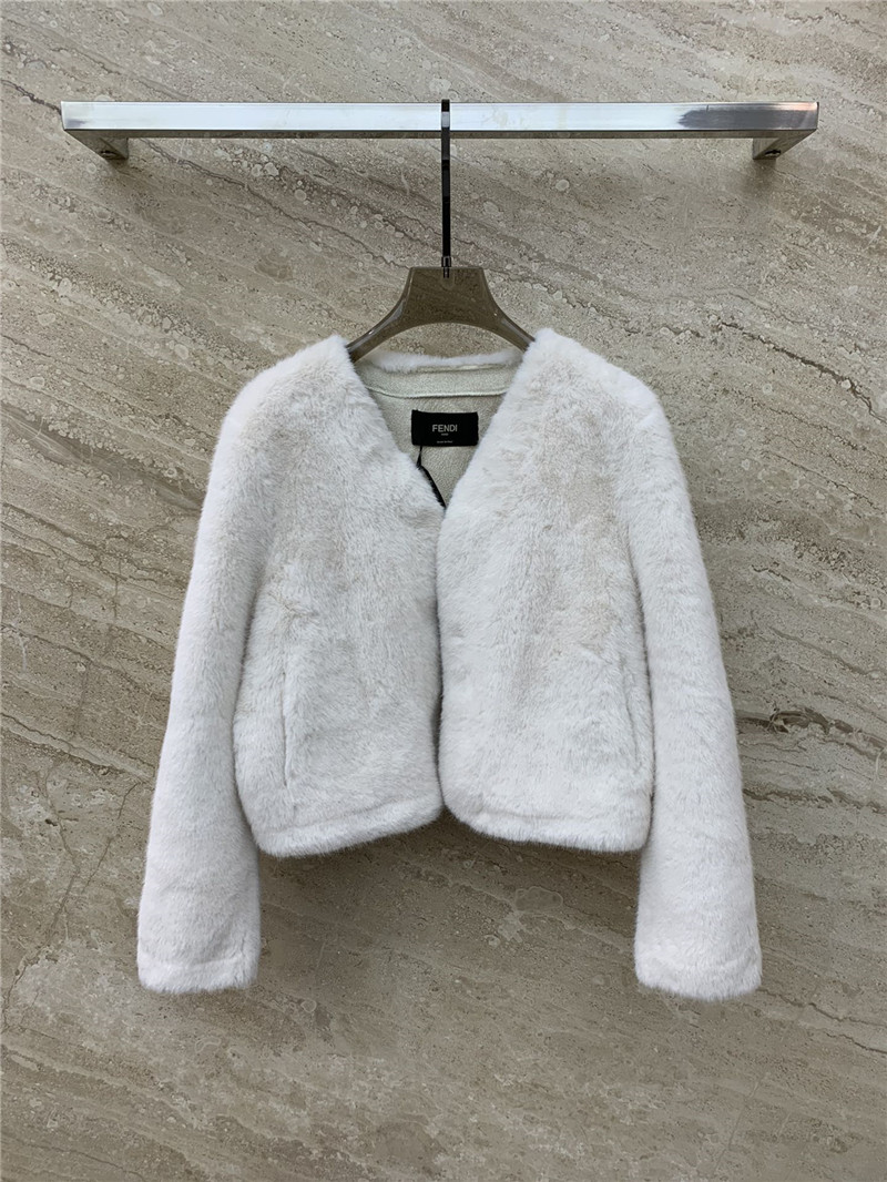 F**di eco-friendly fur all-in-one sheep wool short coat