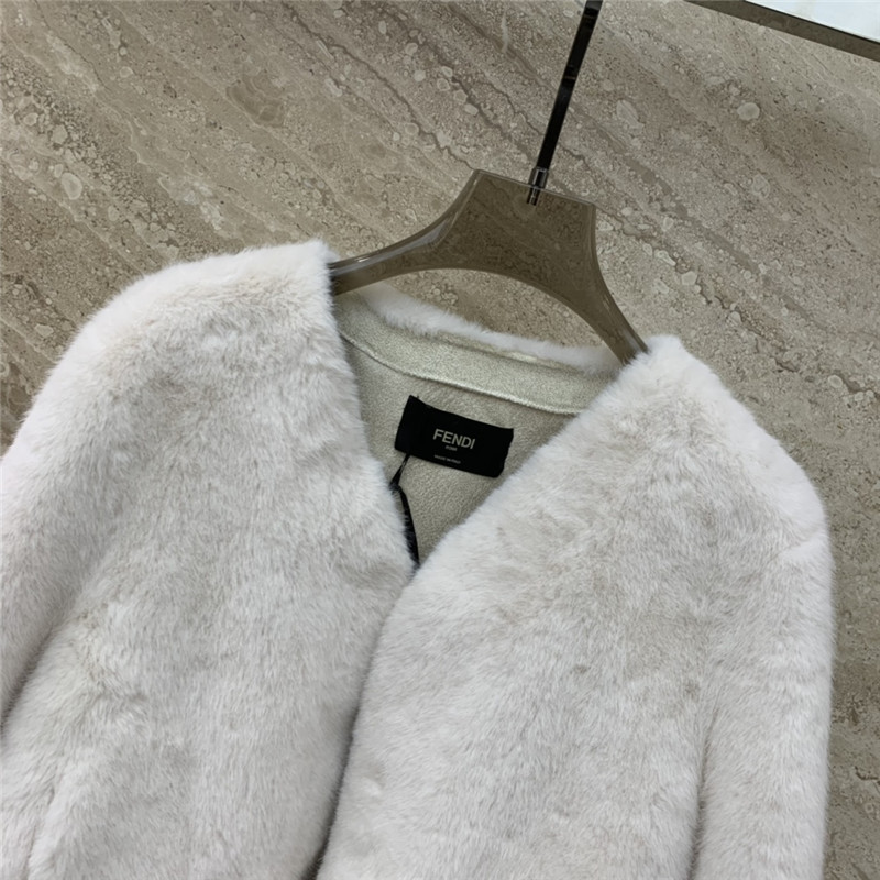 F**di eco-friendly fur all-in-one sheep wool short coat