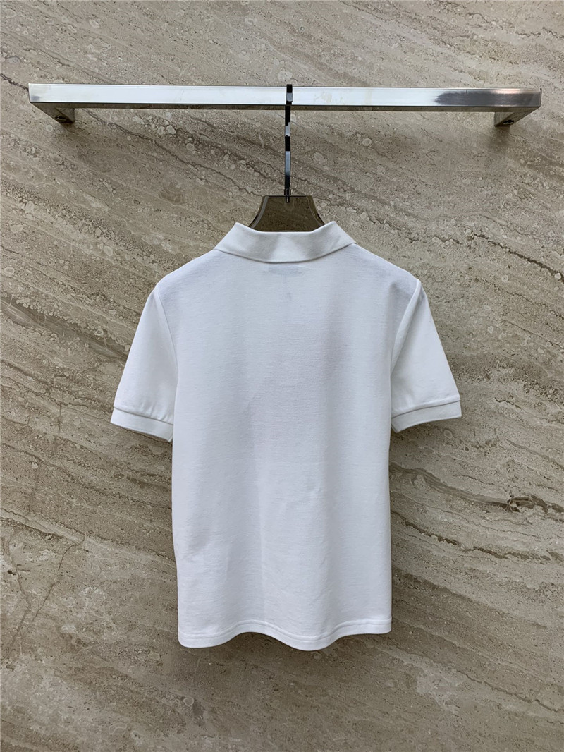 M1um1u logo polo collar short sleeve t-shirt