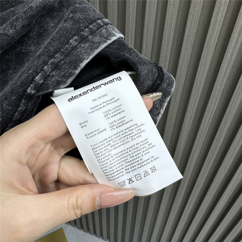 A1exa*der wang distressed t-shirt with embossed letters