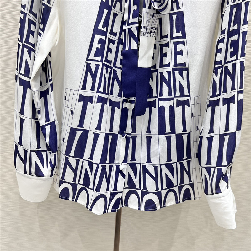 Va1e*ntin0 silk material full digital positioning printed ribbon shirt