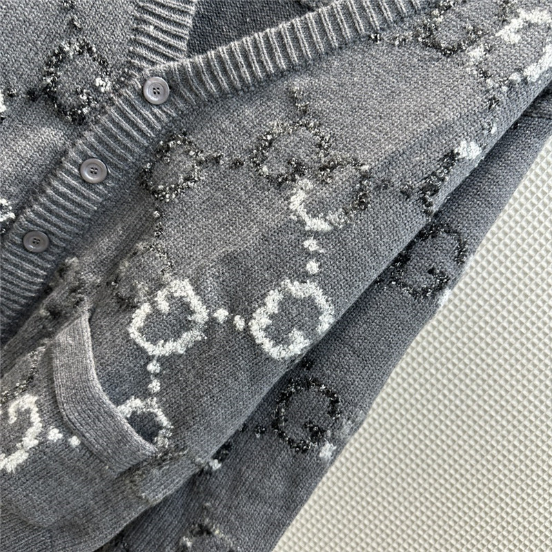 GG Intarsia V-Neck Knitted Cardigan