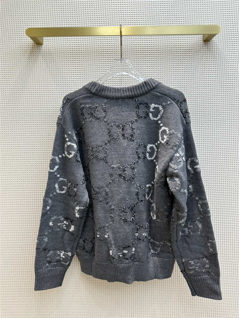 GG Intarsia V-Neck Knitted Cardigan