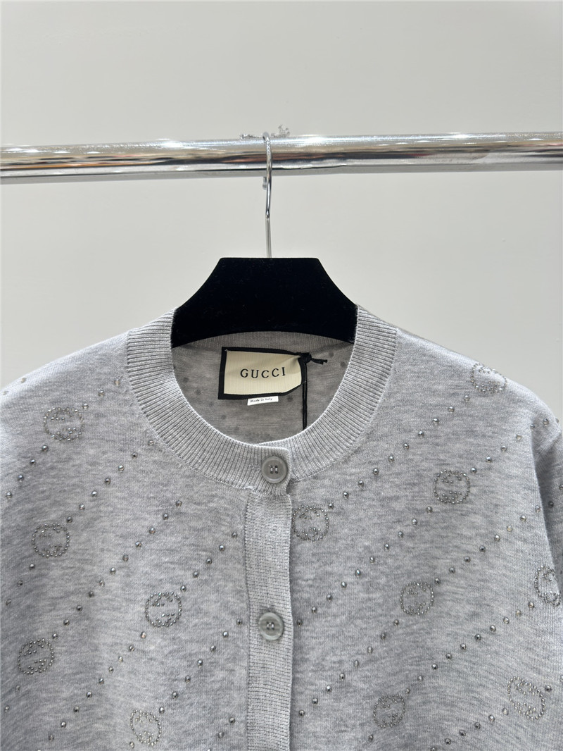 gvc*1 hot D1am0nd logo knitted cardigan grey