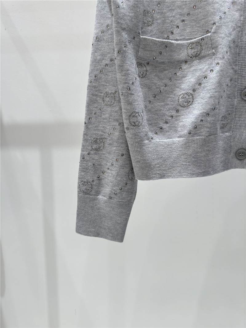 gvc*1 hot D1am0nd logo knitted cardigan grey