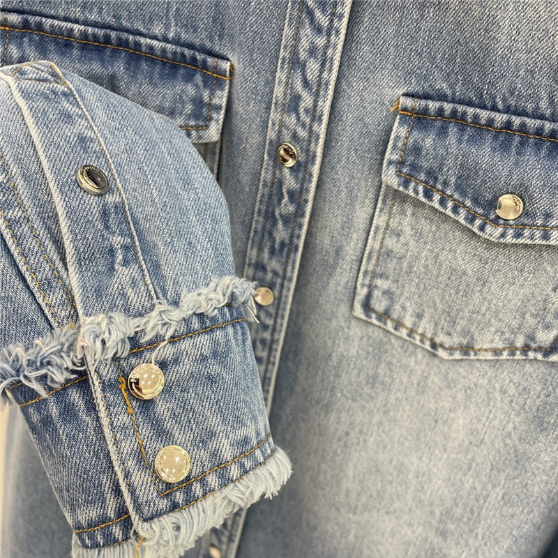 Chloé raw edge denim shirt