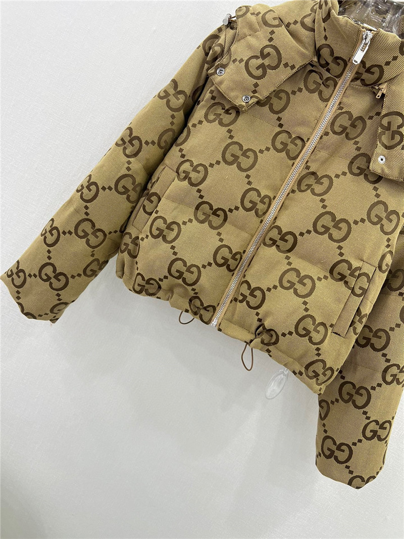 GG Monogram Hooded Down Jacket