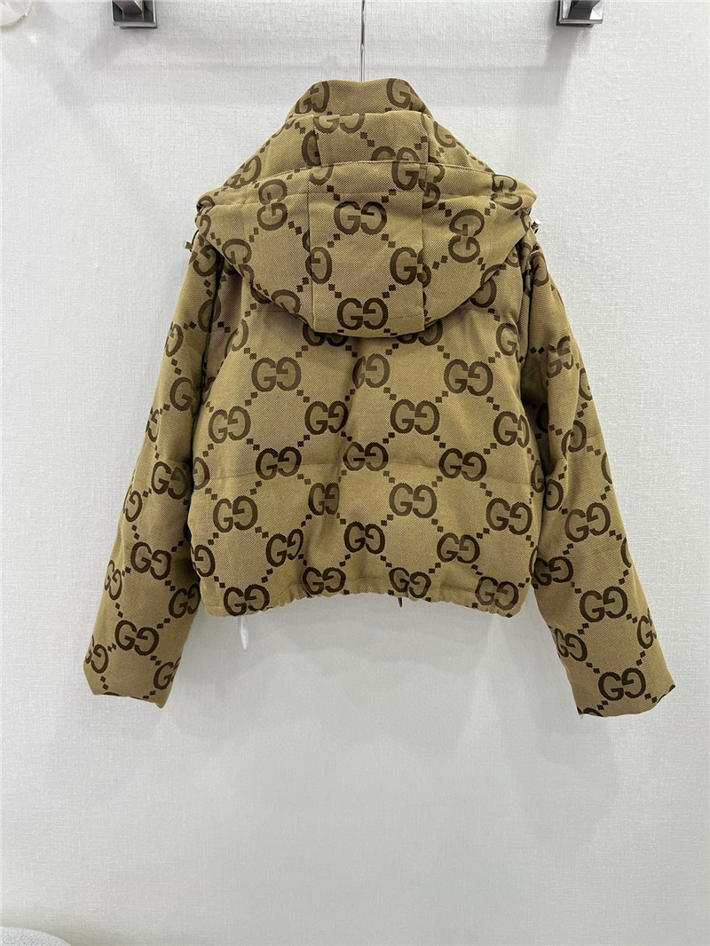 GG Monogram Hooded Down Jacket