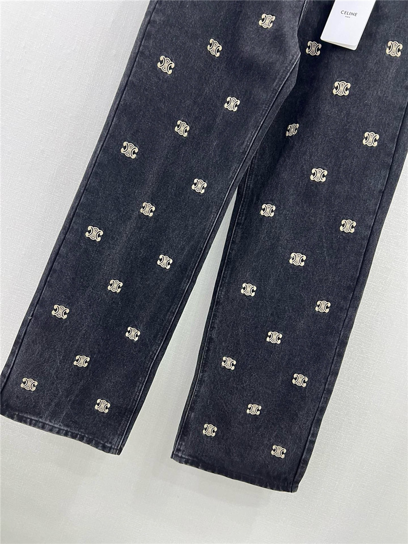 Ce1i*e new arc de triomphe printed logo straight jeans