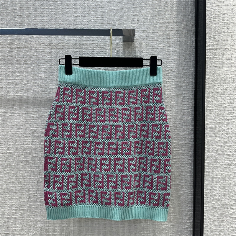 F**di ff presbyopic double-woven jacquard skirt