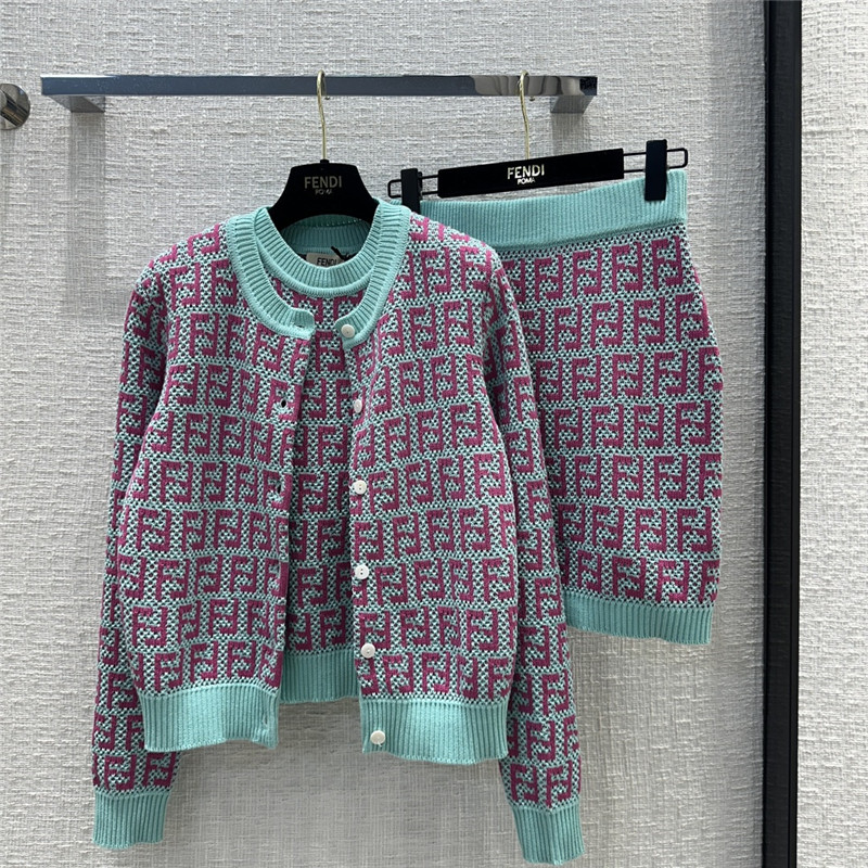 F**di ff presbyopic double-woven jacquard skirt