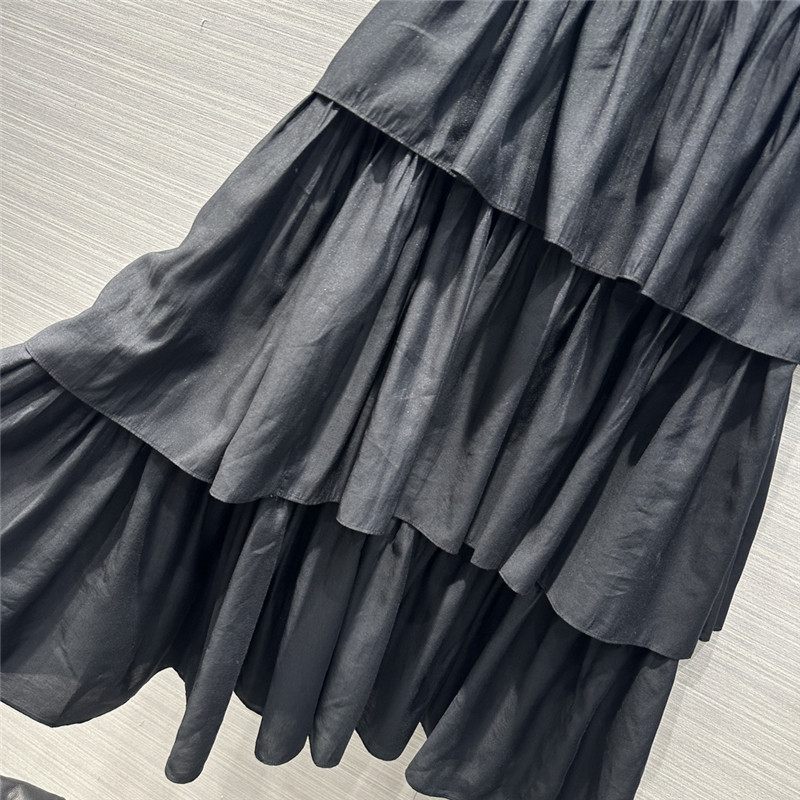 Ch**el elegant girly layered black long skirt