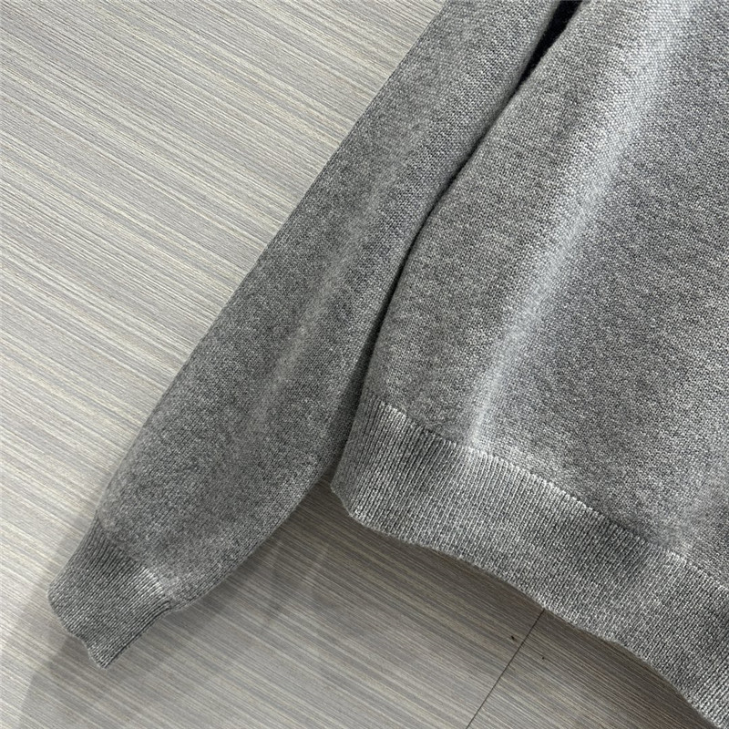 Miu Miu Logo Short Knitted Sweater Grey