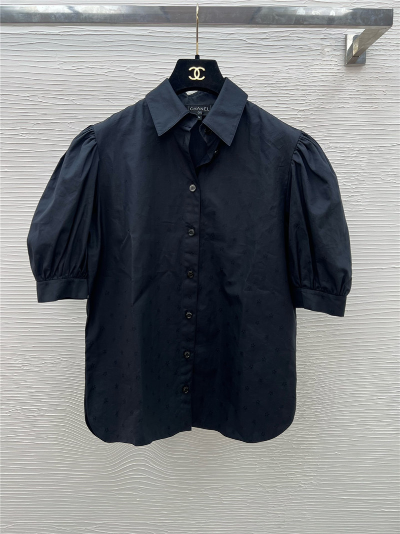 Ch**el early spring jacquard short-sleeved shirt