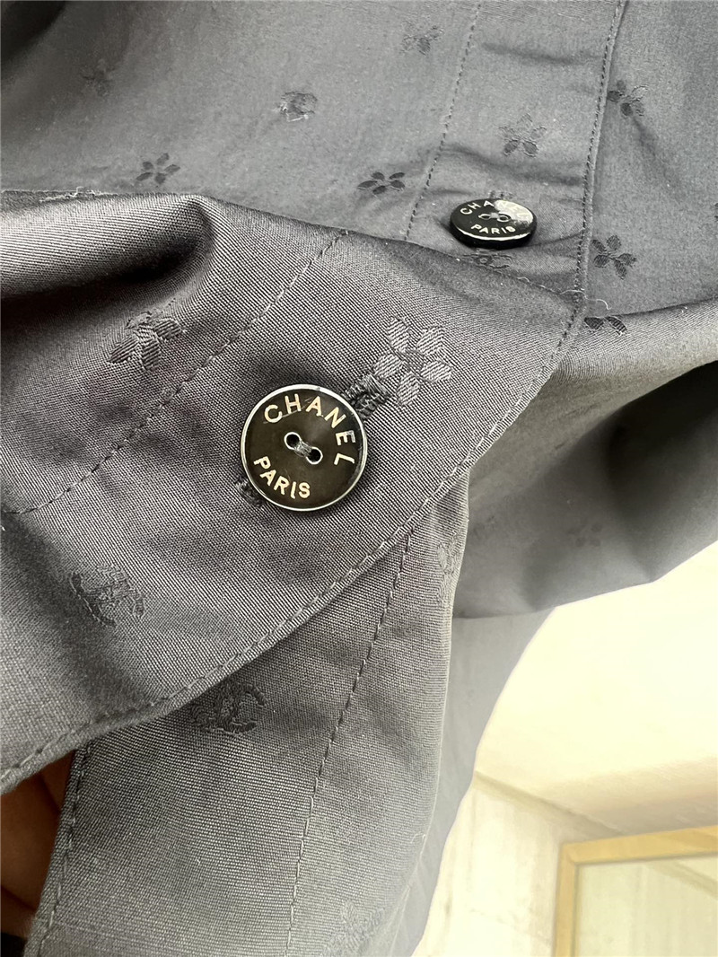 Ch**el early spring jacquard short-sleeved shirt