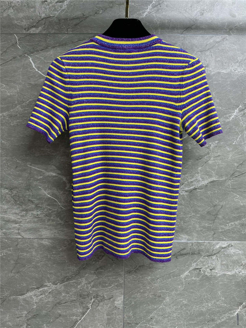 Ch**el striped knitted button t-shirt