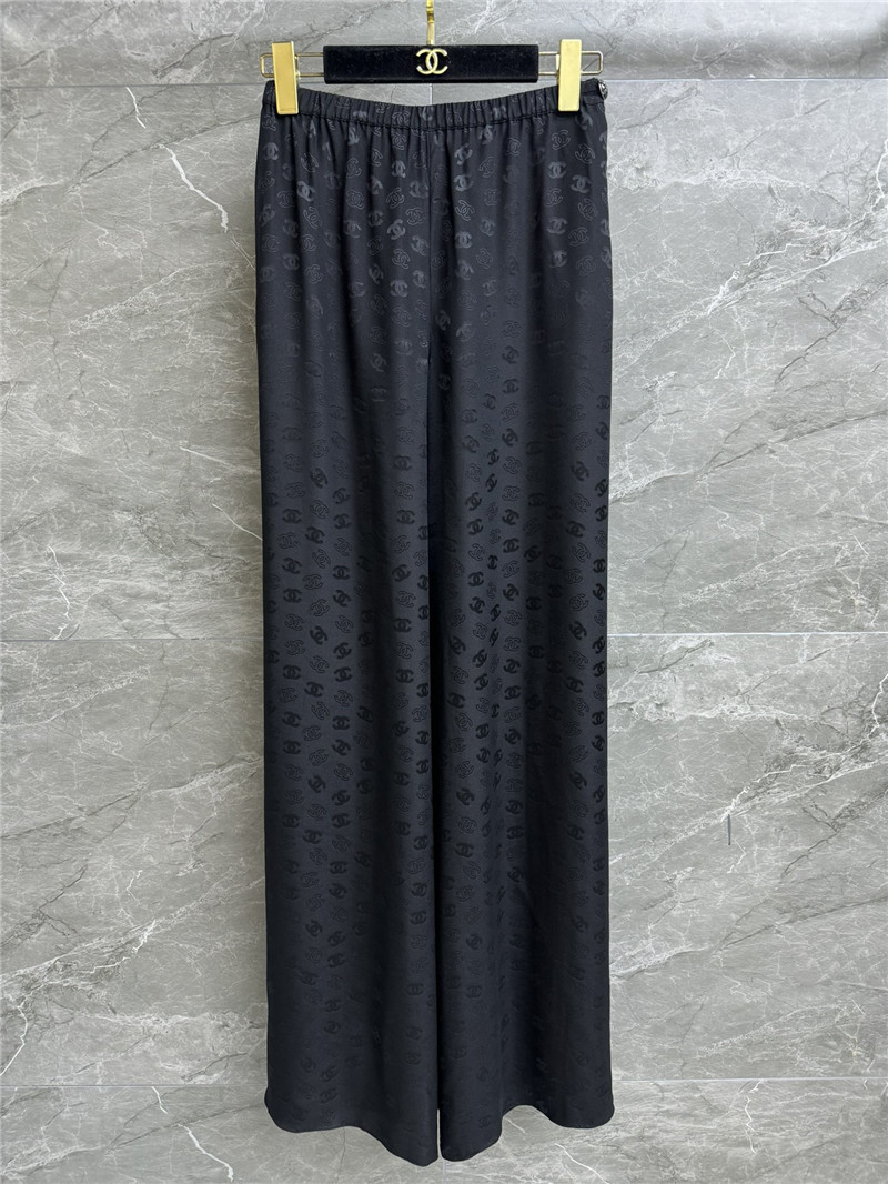 Ch**el full logo silk pants