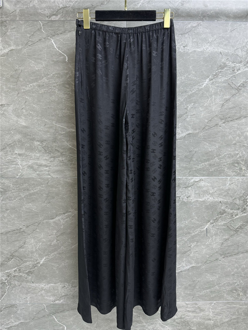 Ch**el full logo silk pants