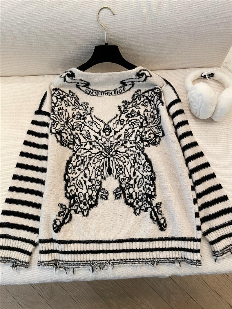 D10r striped butterfly loose sweater