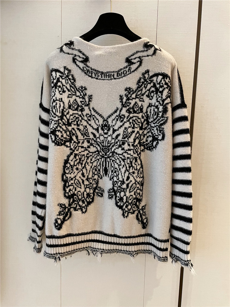 D10r striped butterfly loose sweater