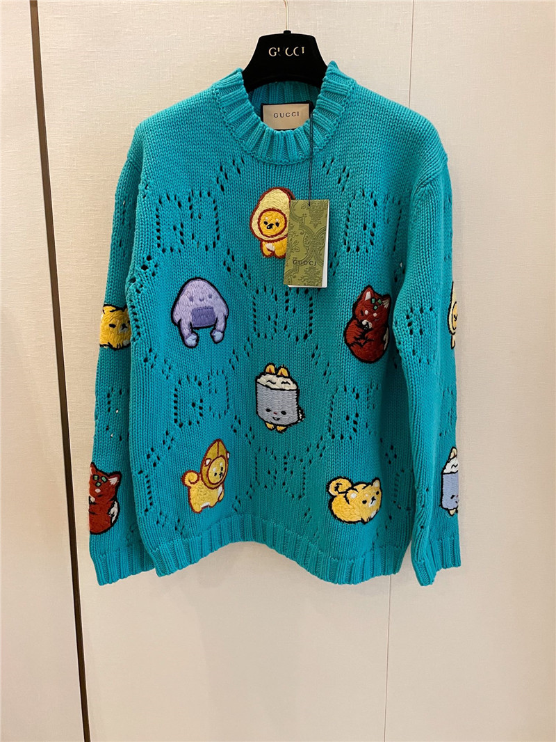 Gvc*1 animal knitted cotton sweater