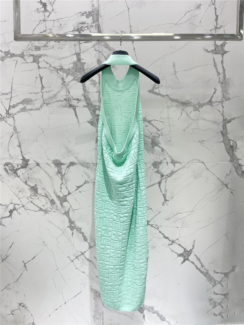 Balmain jacquard knit long sleeveless dress