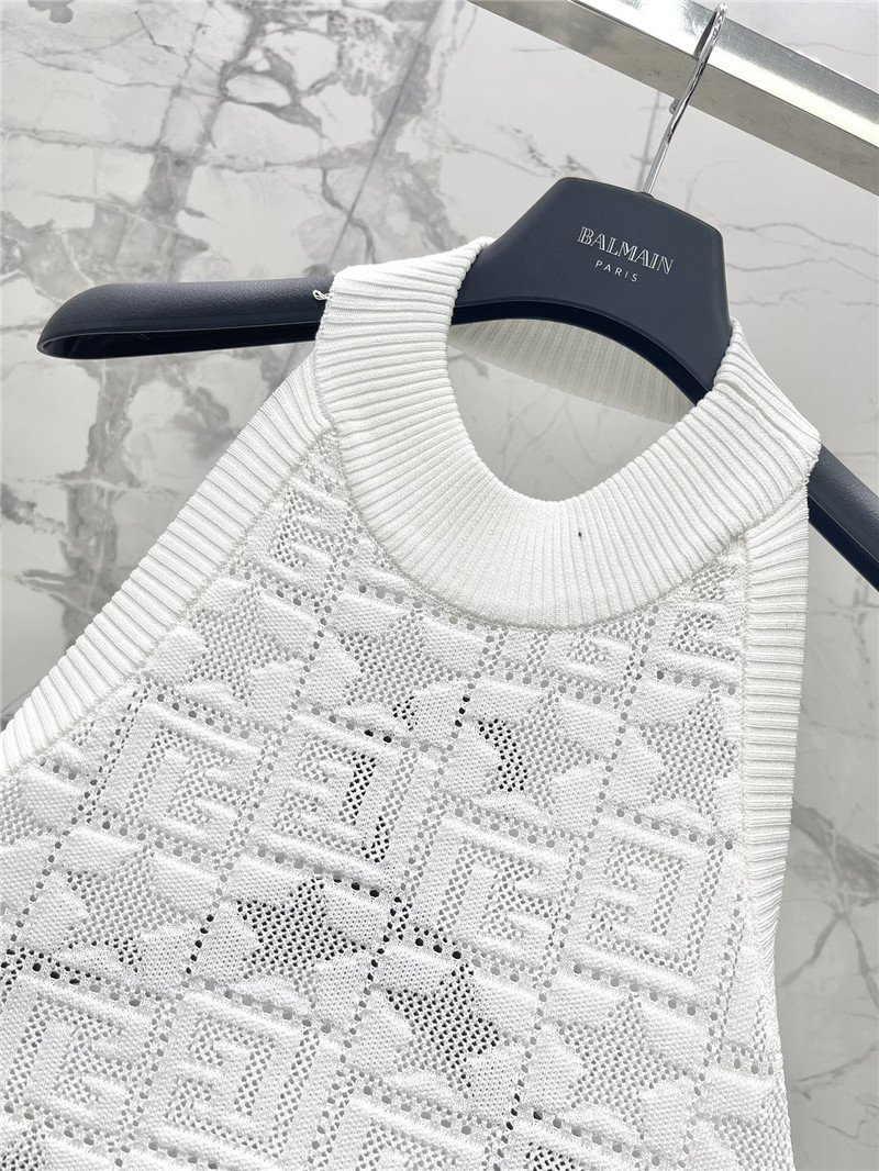 Balmain jacquard knit long sleeveless dress