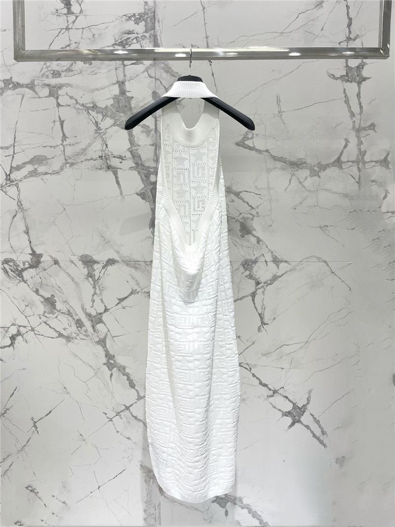 Balmain jacquard knit long sleeveless dress