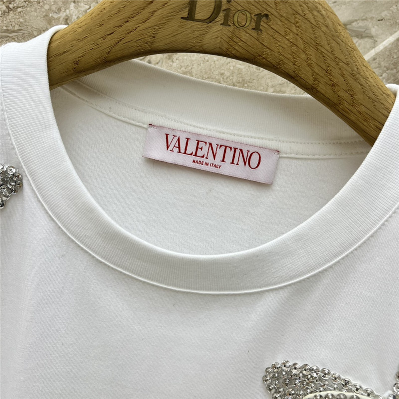 Va1e*ntin0 early spring crystal butterfly t-shirt