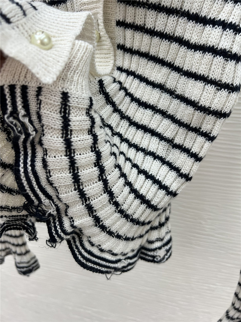 D10r lace cuffs striped cardigan