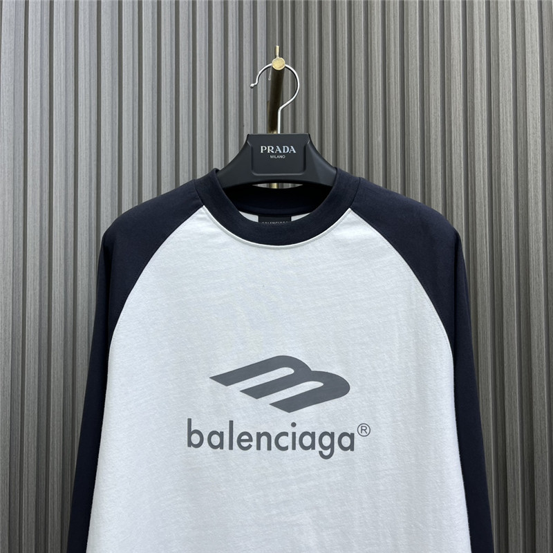 Ba1en*iaga letter print patchwork long sleeve t-shirt