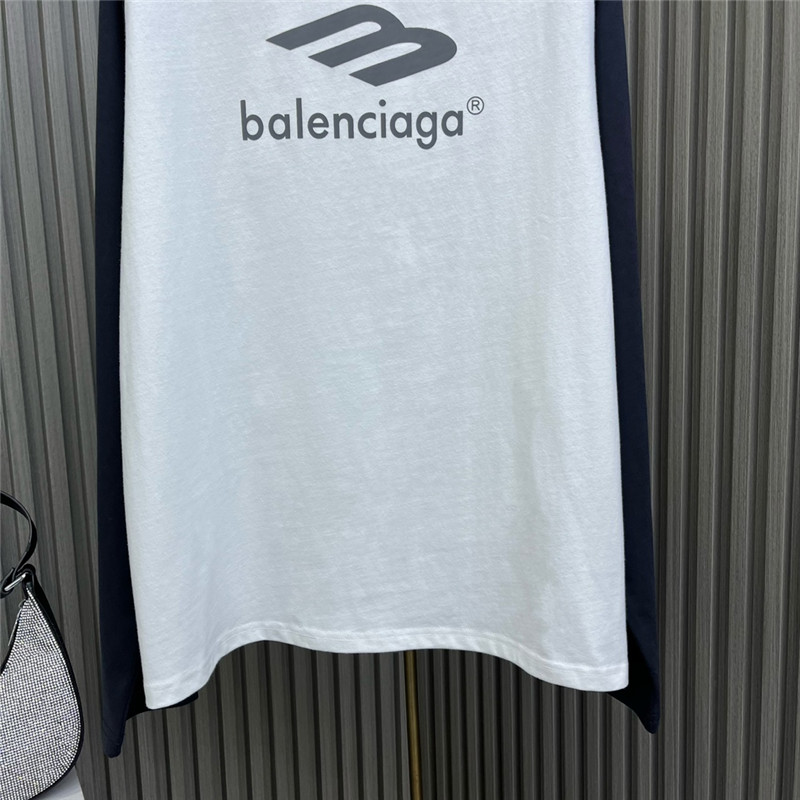 Ba1en*iaga letter print patchwork long sleeve t-shirt