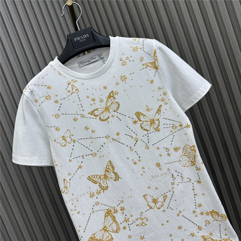 D10r heavy beaded butterfly t-shirt