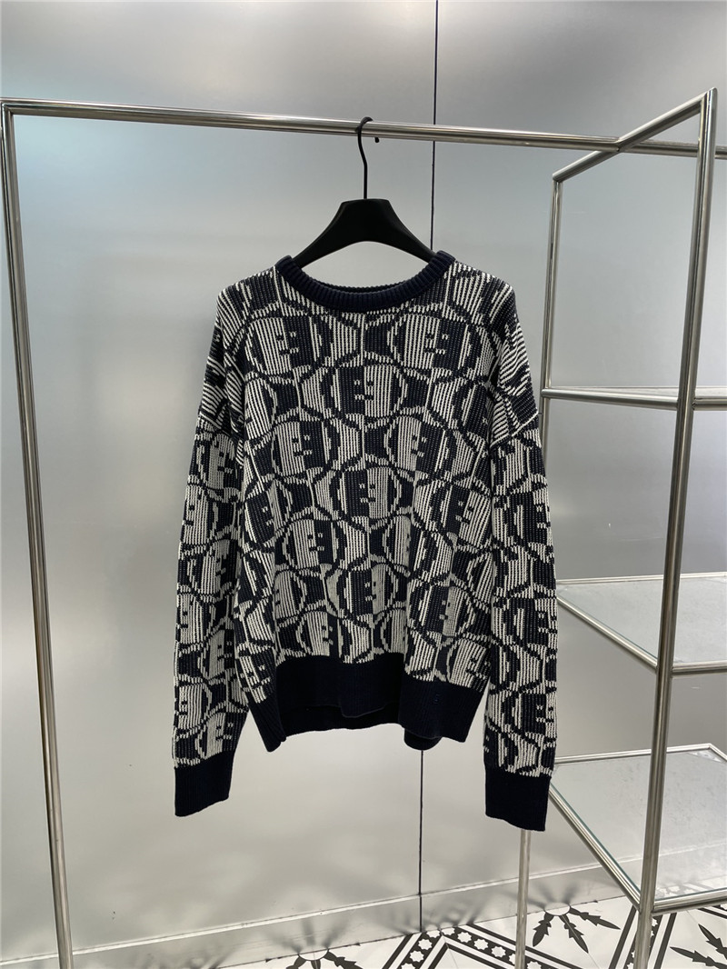 Acne Studios Jacquard Sweater Navy