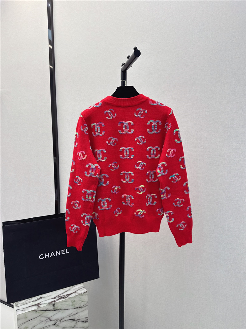 Ch**el logo embroidered sweater red