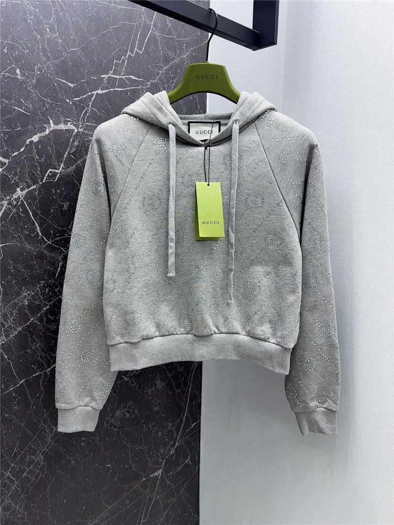Gvc*1 embellished hooded sweatshirt grey