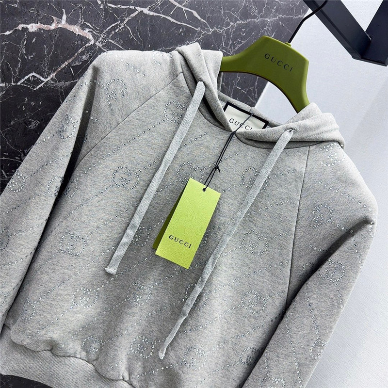 Gvc*1 embellished hooded sweatshirt grey