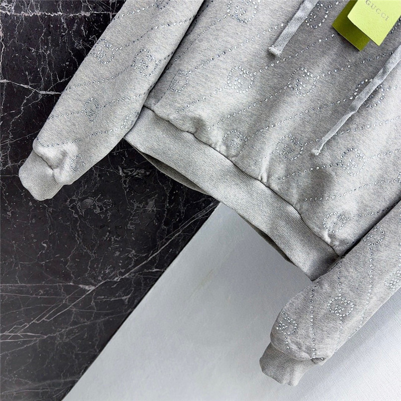 Gvc*1 embellished hooded sweatshirt grey
