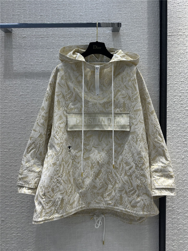 D10r rui butterfly flower element jacquard fabric hooded jacket
