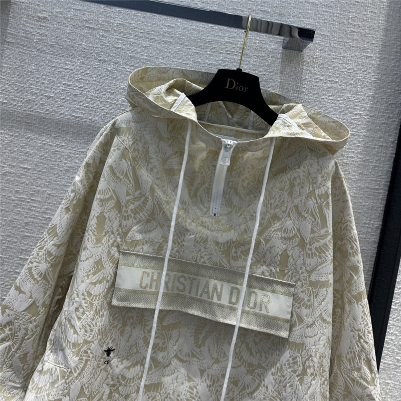 D10r rui butterfly flower element jacquard fabric hooded jacket