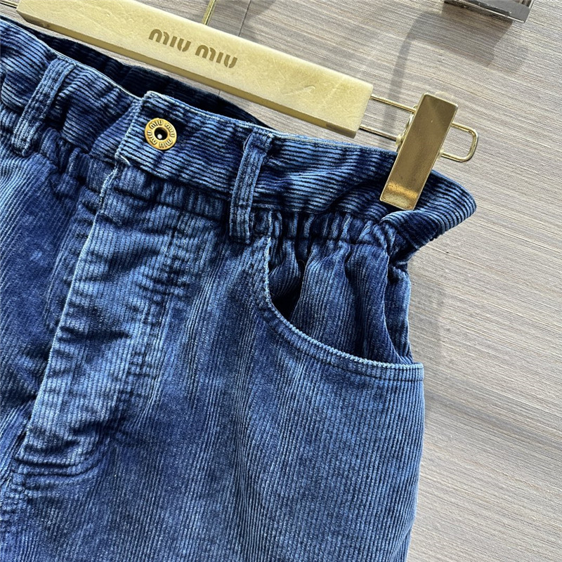 M1um1u distressed washed corduroy shorts