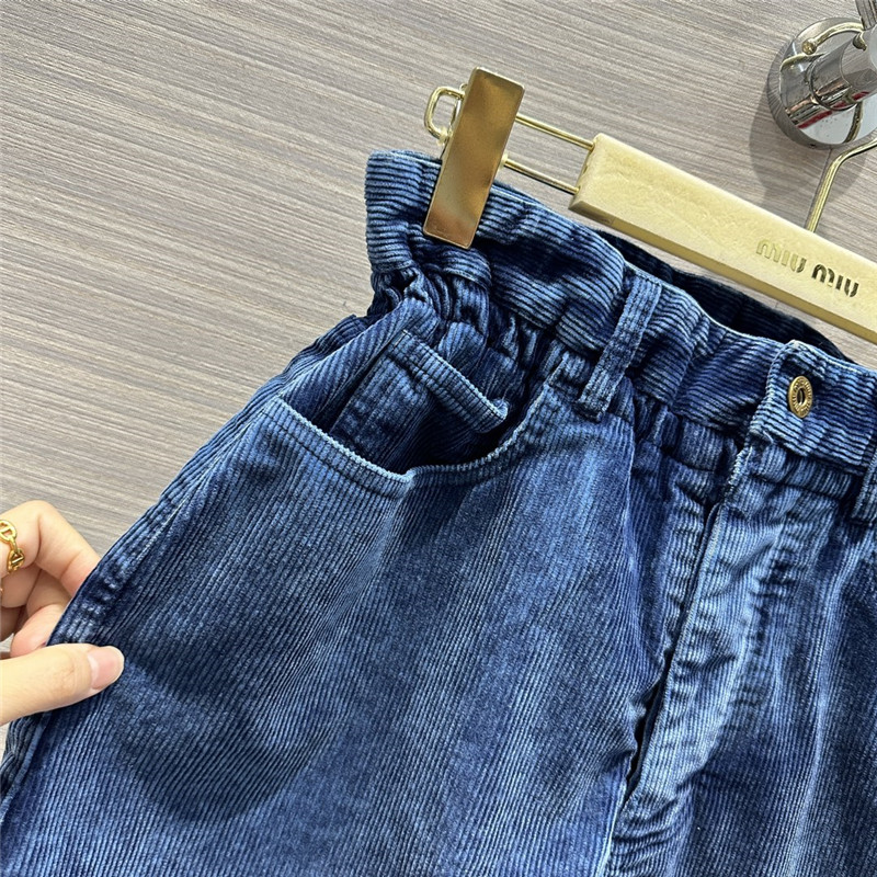 M1um1u distressed washed corduroy shorts