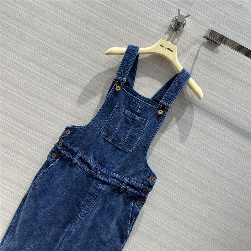 M1um1u distressed washed corduroy overalls jumpsuit