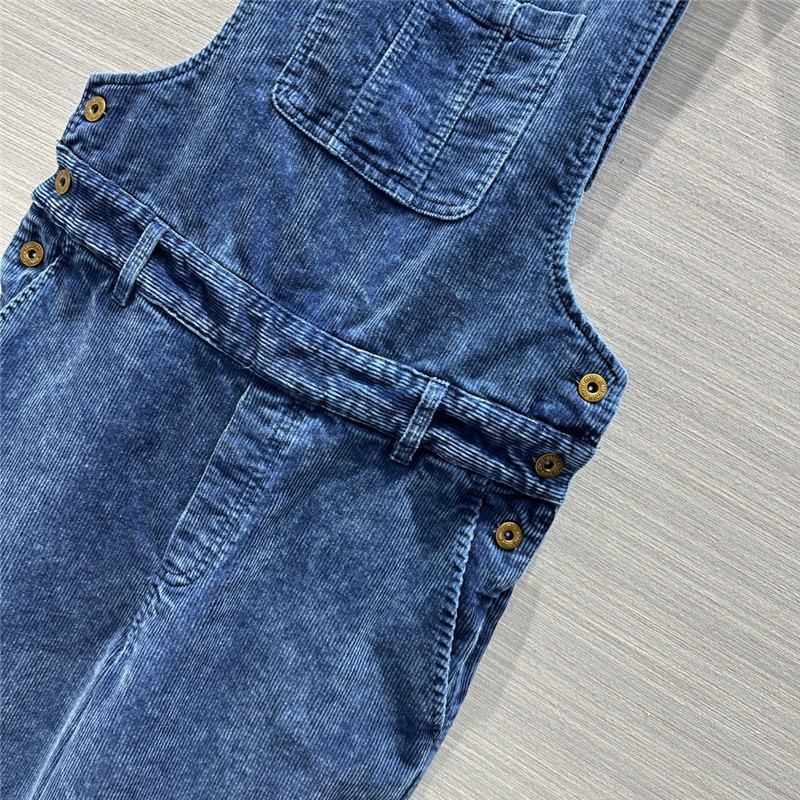 M1um1u distressed washed corduroy overalls jumpsuit