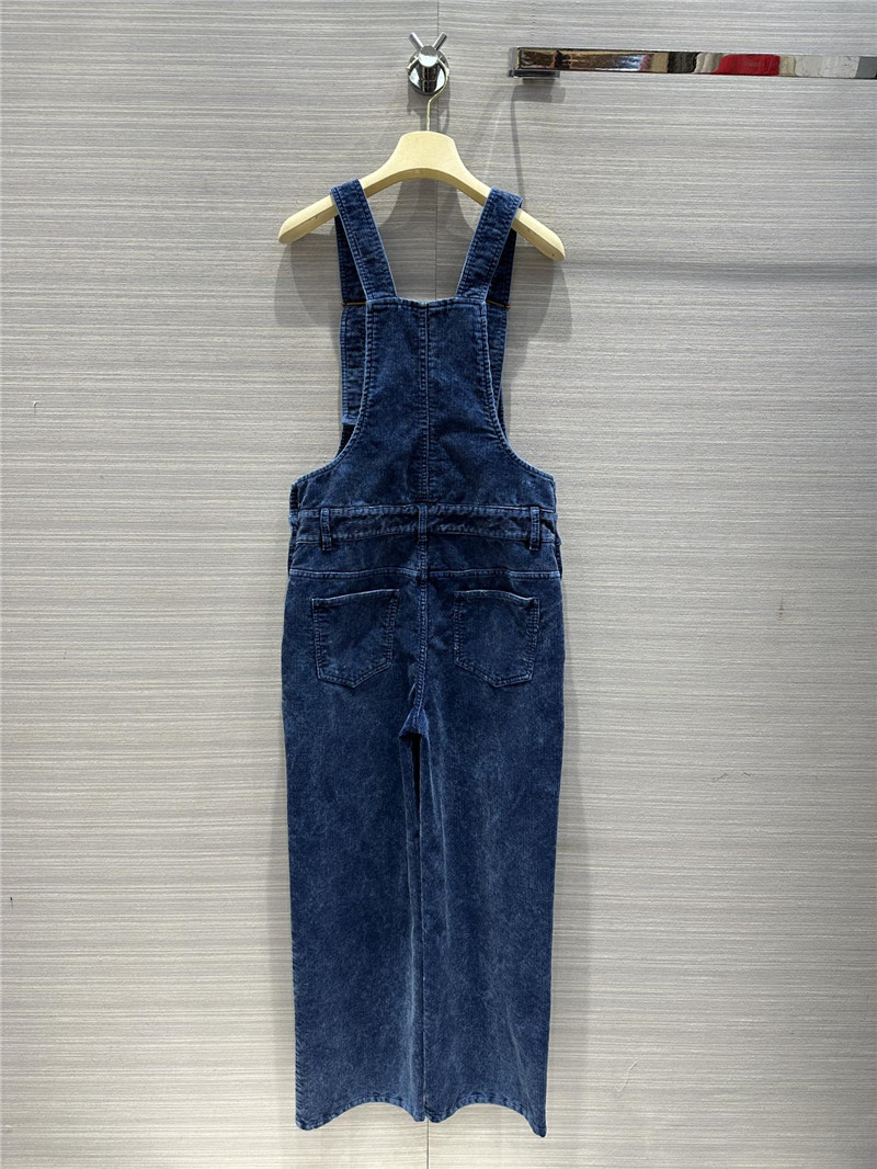 M1um1u distressed washed corduroy overalls jumpsuit