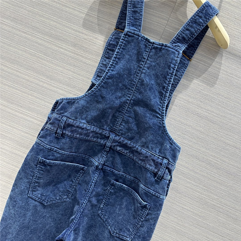 M1um1u distressed washed corduroy overalls jumpsuit