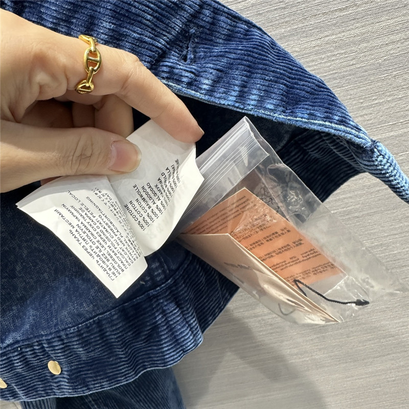 M1um1u distressed washed corduroy short jacket