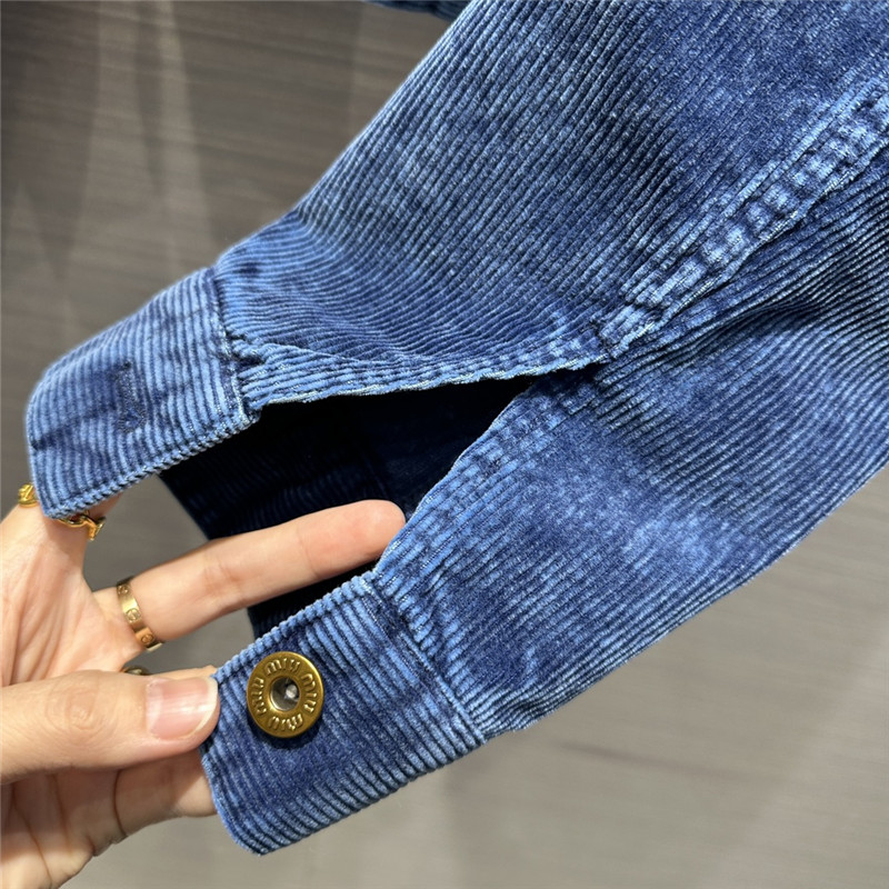 M1um1u distressed washed corduroy short jacket